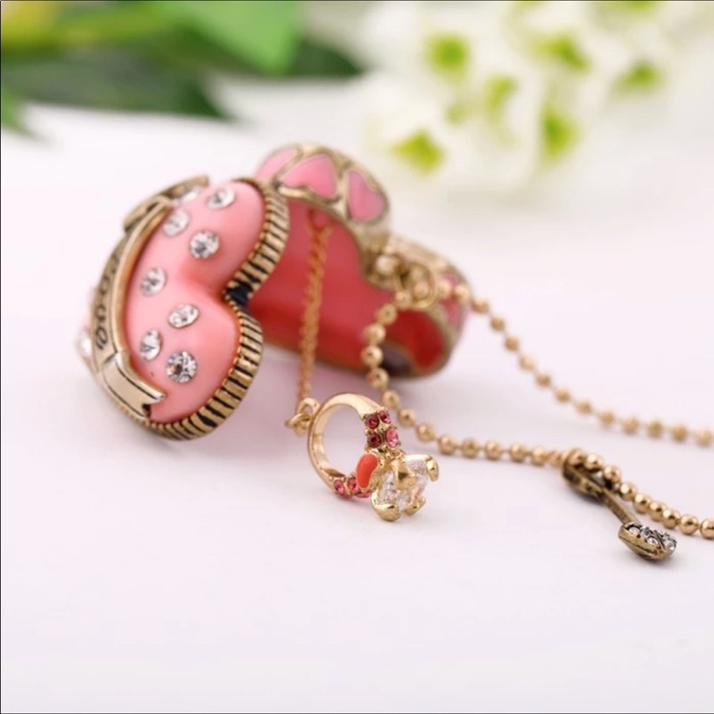 Swarovski Pink Box Of Love Necklace New With Tags - Picture 4 of 6